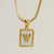 Fashion Letter Titanium Steel Plating Inlay Shell Pendant Necklace