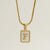 Fashion Letter Titanium Steel Plating Inlay Shell Pendant Necklace