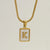 Fashion Letter Titanium Steel Plating Inlay Shell Pendant Necklace