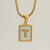 Fashion Letter Titanium Steel Plating Inlay Shell Pendant Necklace