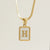 Fashion Letter Titanium Steel Plating Inlay Shell Pendant Necklace