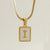 Fashion Letter Titanium Steel Plating Inlay Shell Pendant Necklace