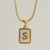 Fashion Letter Titanium Steel Plating Inlay Shell Pendant Necklace