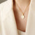 Fashion Letter Titanium Steel Plating Shell Pendant Necklace