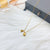 Fashion Letter Water Droplets Heart Shape Titanium Steel Inlay Artificial Pearls Rhinestones Pendant Necklace 1 Piece