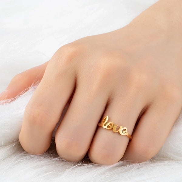 Fashion Letters Stainless Steel Open Ring