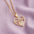 Fashion Mama Letter Heart Shape Stainless Steel Rhinestone Plating Inlay Zircon 18k Gold Plated Pendant Necklace