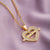 Fashion Mama Letter Heart Shape Stainless Steel Rhinestone Plating Inlay Zircon 18k Gold Plated Pendant Necklace