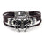 Fashion Men's Bracelet Retro Alloy Spider  Braided Leather Bracelet Wholesale