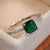 Fashion Micro-encrusted Zircon Sapphire Blue Square Diamond Copper Ring Female