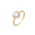 Fashion Micro-inlaid Zircon Peach Heart Row Diamond 18k Gold-plated Copper Ring