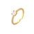 Fashion Micro-inlaid Zircon Peach Heart Row Diamond 18k Gold-plated Copper Ring