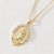 Fashion Moon Oval Copper Gold Plated Zircon Pendant Necklace 1 Piece