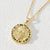 Fashion Moon Oval Copper Gold Plated Zircon Pendant Necklace 1 Piece