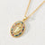 Fashion Moon Oval Copper Gold Plated Zircon Pendant Necklace 1 Piece