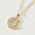 Fashion Moon Oval Copper Gold Plated Zircon Pendant Necklace 1 Piece