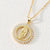 Fashion Moon Oval Copper Gold Plated Zircon Pendant Necklace 1 Piece