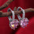 Fashion Multi-color Zircon Heart Copper Earrings Wholesale