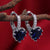 Fashion Multi-color Zircon Heart Copper Earrings Wholesale