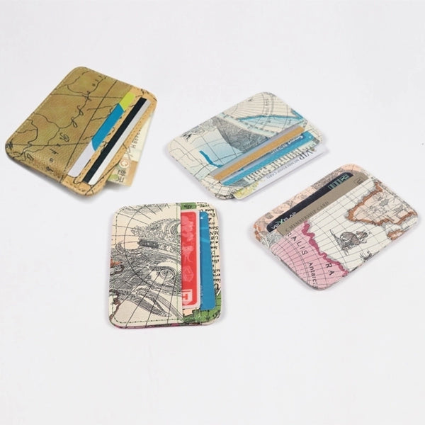 Fashion New Card Wallet Korean Map Pattern Card Holder Bank Card Holder Wallet Mini Coin Purse Small Card Holder