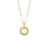 Fashion New Letter Pendant Plated 18k Inlaid Zirconium Hollow Round Stainless Steel Necklace