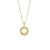 Fashion New Letter Pendant Plated 18k Inlaid Zirconium Hollow Round Stainless Steel Necklace