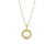 Fashion New Letter Pendant Plated 18k Inlaid Zirconium Hollow Round Stainless Steel Necklace