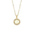 Fashion New Letter Pendant Plated 18k Inlaid Zirconium Hollow Round Stainless Steel Necklace