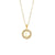 Fashion New Letter Pendant Plated 18k Inlaid Zirconium Hollow Round Stainless Steel Necklace