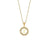 Fashion New Letter Pendant Plated 18k Inlaid Zirconium Hollow Round Stainless Steel Necklace