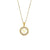 Fashion New Letter Pendant Plated 18k Inlaid Zirconium Hollow Round Stainless Steel Necklace