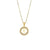 Fashion New Letter Pendant Plated 18k Inlaid Zirconium Hollow Round Stainless Steel Necklace