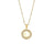 Fashion New Letter Pendant Plated 18k Inlaid Zirconium Hollow Round Stainless Steel Necklace