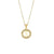 Fashion New Letter Pendant Plated 18k Inlaid Zirconium Hollow Round Stainless Steel Necklace