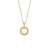 Fashion New Letter Pendant Plated 18k Inlaid Zirconium Hollow Round Stainless Steel Necklace