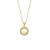 Fashion New Letter Pendant Plated 18k Inlaid Zirconium Hollow Round Stainless Steel Necklace