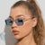 Fashion New Retro Square Metal Solid Color Sunglasses