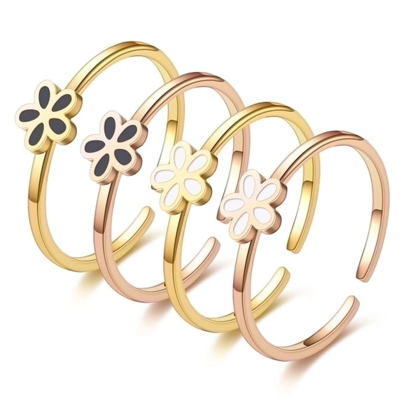 Fashion New Small Daisy Flower Titanium Steel Ring