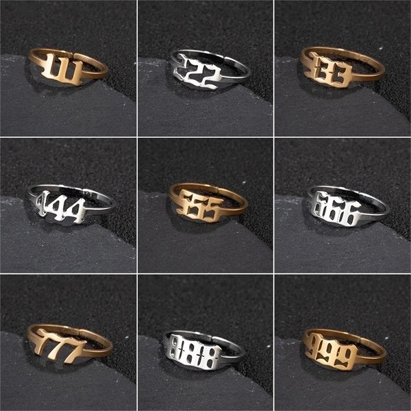 Fashion Number 201 Stainless Steel No Inlaid 18K Gold Plated Plating Open Ring