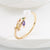 Fashion Oval Flower Copper Rings Inlay Zircon Copper Rings