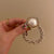 Fashion Oval Imitation Pearl Rhinestone Hair Tie 1 Piece