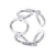 Fashion Oval Solid Color Stainless Steel Hollow Out Open Ring