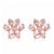 Fashion Paw Print Copper Inlay Zircon Ear Studs 1 Pair