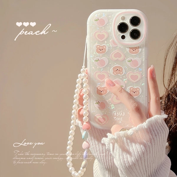 Fashion Peach Bear Tpu Phone Accessories