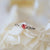 Fashion Peach Heart Copper Ring Love-shaped Zircon Ring Fashion Jewelry