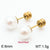 Fashion Pearl Titanium Steel Freshwater Pearl Earrings Stainless Steel Round Pearl Earrings