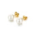 Fashion Pearl Titanium Steel Freshwater Pearl Earrings Stainless Steel Round Pearl Earrings