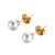 Fashion Pearl Titanium Steel Freshwater Pearl Earrings Stainless Steel Round Pearl Earrings