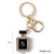 Fashion Perfume Bottle Alloy Inlay Rhinestones Women's Bag Pendant Keychain 1 Piece