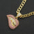 Fashion Personality Pink Lip Diamond Pendant Necklace